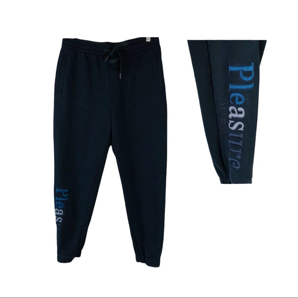 4/$45 TRENDIANO | Black “Pleasure As Usual” Joggers | Large
